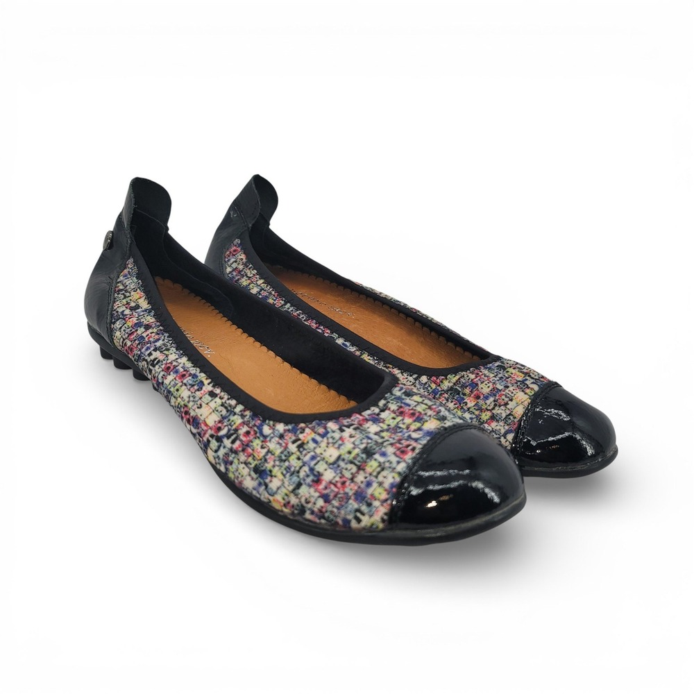 Bernie Mev Womens 42 Flats‎ Bella Me Multicolor Woven Cap Toe Comfort Shoes